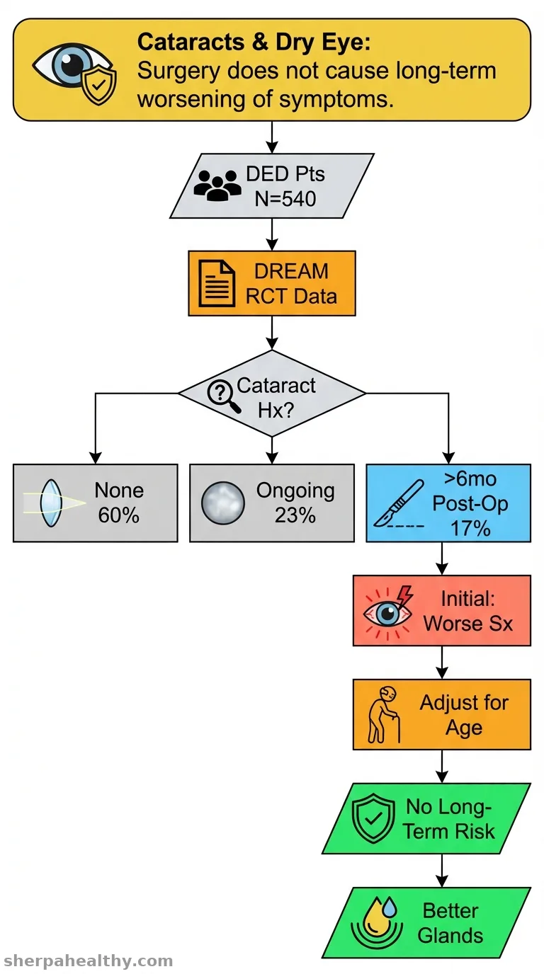 Association of Cataract History with Dry Eye Disease Signs and Symptoms in the DREAM Study.
