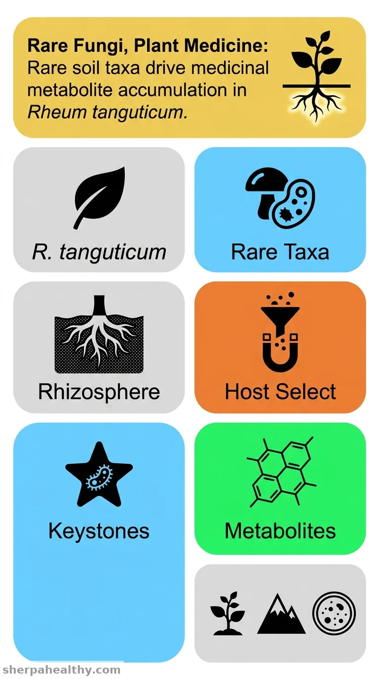 Rare taxa as the major drivers of the secondary metabolite accumulation in Rheum tanguticum.