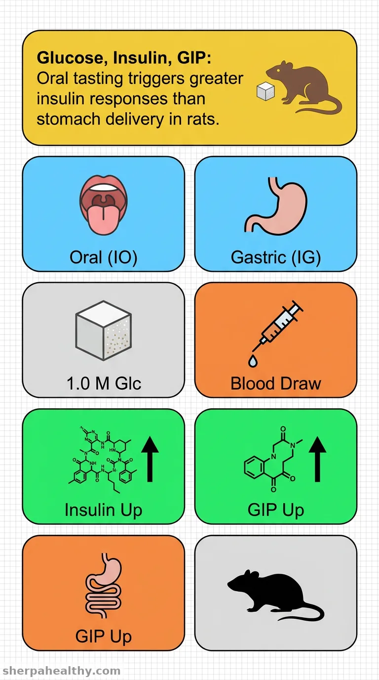 Sugar type and route of delivery influence insulin and glucose-dependent insulinotropic polypeptide responses in rats.