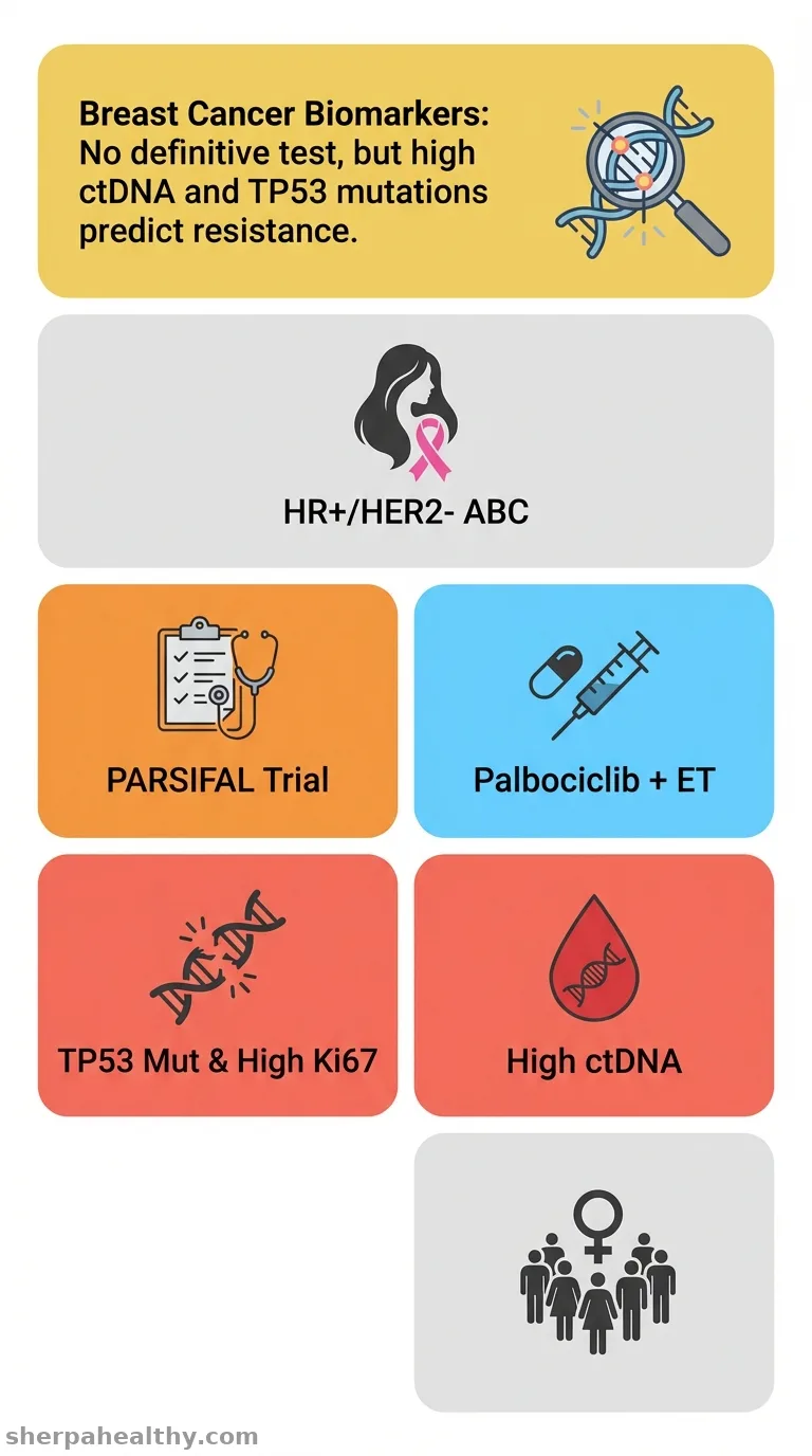 Biomarkers of palbociclib response in hormone receptor-positive advanced breast cancer from the PARSIFAL trial.