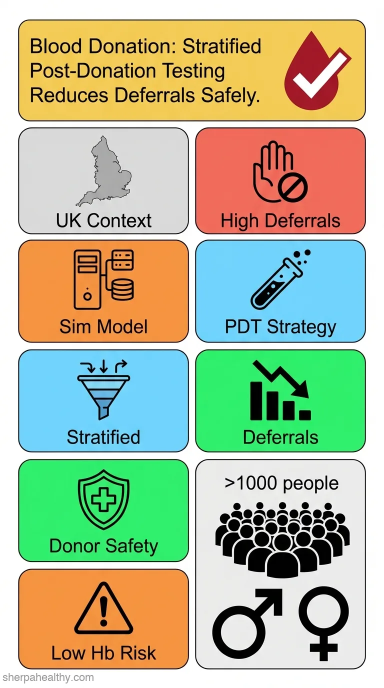 Expected outcomes of stratified post-donation testing in whole blood donation in England: A discrete event simulation modeling study.