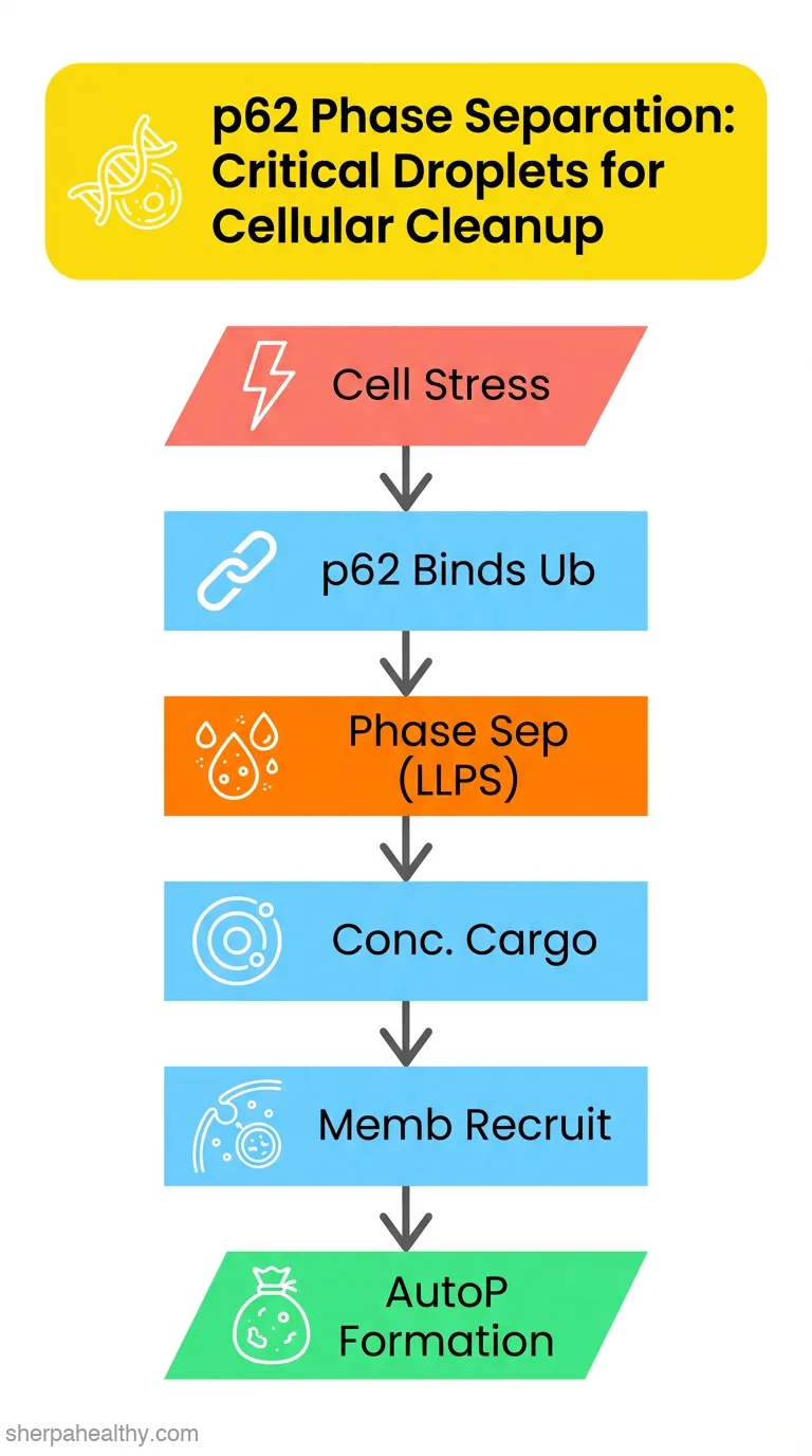 Phase separation of p62: roles and regulations in autophagy.