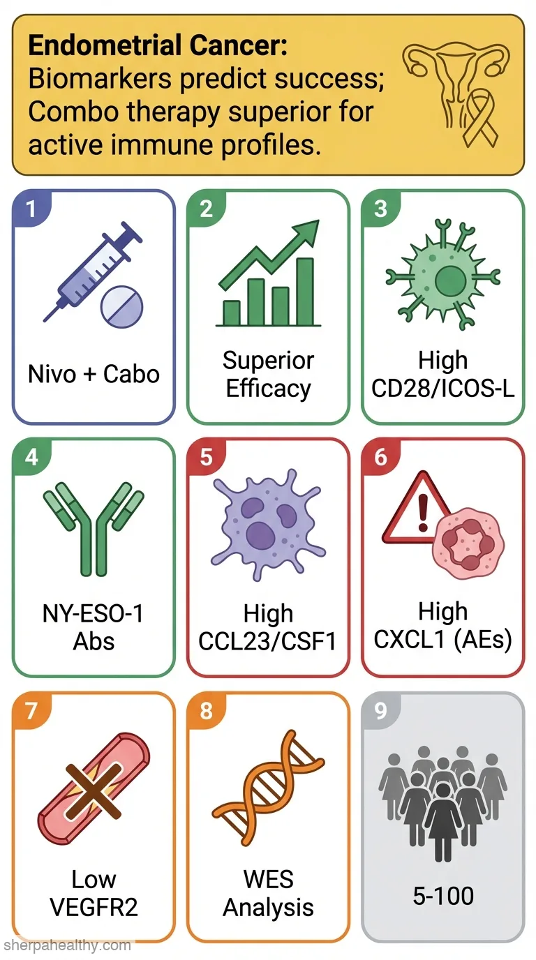 Immunological biomarkers of response and resistance to treatment with cabozantinib and nivolumab in recurrent endometrial cancer.