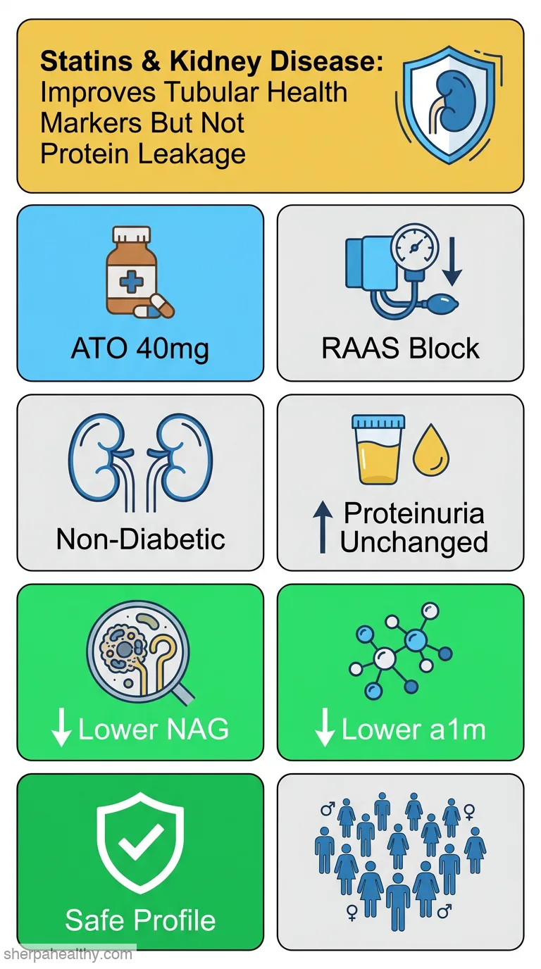 Atorvastatin improves tubular status in non-diabetic patients with chronic kidney disease - placebo controlled, randomized, cross-over study.