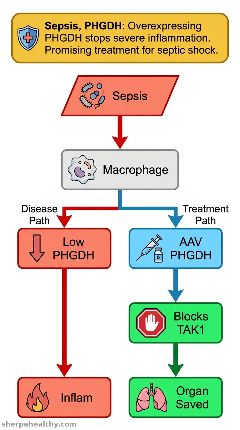 Phosphoglycerate dehydrogenase interacts with and inhibits the protein kinase TAK1 to mitigate septic shock.