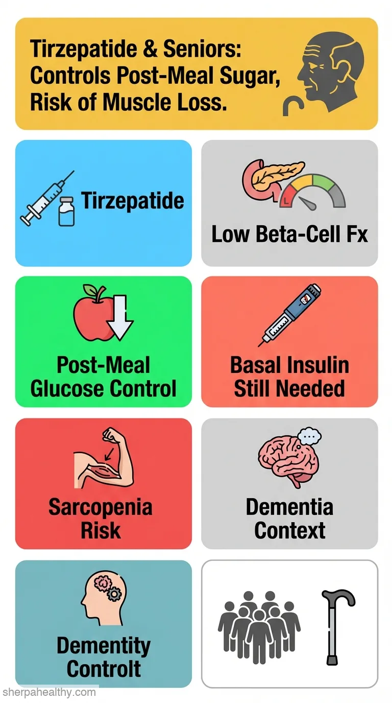 Impacts of tirzepatide on older patients with diminished β-cell function and dementia.