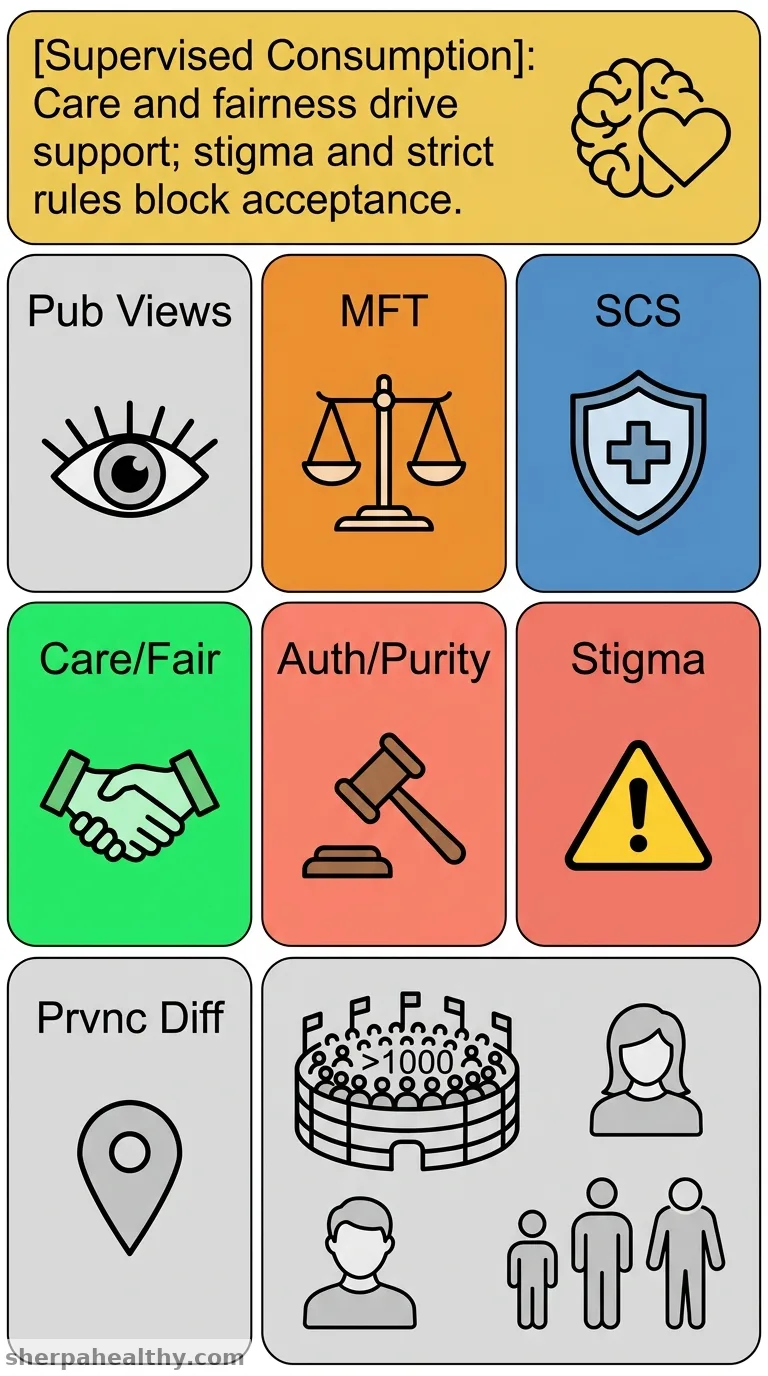 Moral foundations underpinning attitudes toward supervised consumption services across Canada's prairie provinces.
