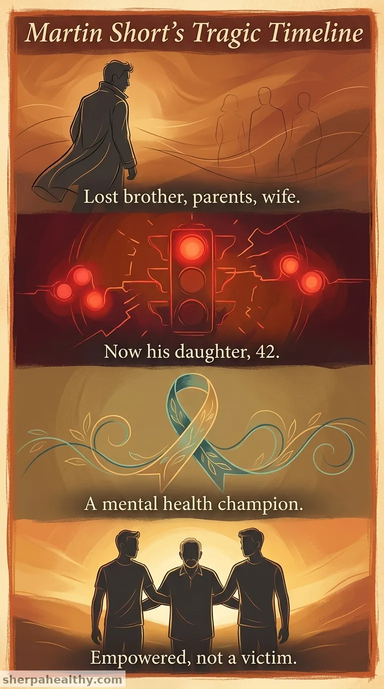 Martin Short supported by sons for poignant first public appearance after death of daughter Katherine